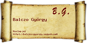 Balczo György névjegykártya