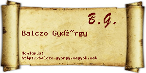 Balczo György névjegykártya