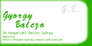 gyorgy balczo business card