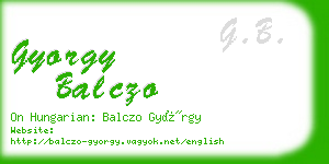 gyorgy balczo business card